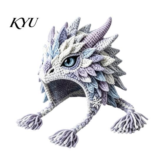 Holiday Crafting Projects Animal Hood Hat Crochet Kit, DIY Earflap Craft Supplies for Adults Cute Project Teens, Handmade Gift Yarn Crafts