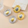 Exaggerated Large Round Metal Earrings for Women Punk Vintage Mixed Color Stud Earings Party Fashion Jewelry Gift Wholesale