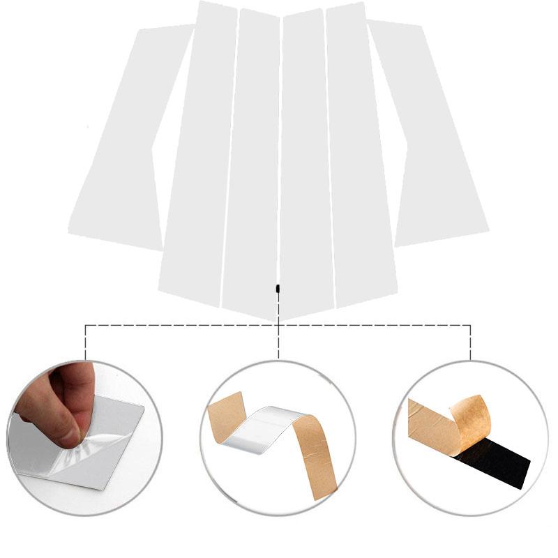 6 шт. Наклейки на стойку рулевой колонки автомобиля, подходят для Chevy Tiggo 3 2017-2021 / Tiggo 4 2017-2021, декоративные наклейки