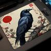Chinese Ink Wash Crow Art Gaming Mouse Pad Small Deskmat Anti‑slip Lock Edge Speed Mousepad Pc Laptop Gamer Desk Protector