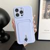 Push Card Bag Slot Holder Wallet Phone Case For iPhone 16 15 14 11 12 13 XS XR Pro Max Plus Mini 7/8 16E Shockproof Soft Matte Silicone Back Cover