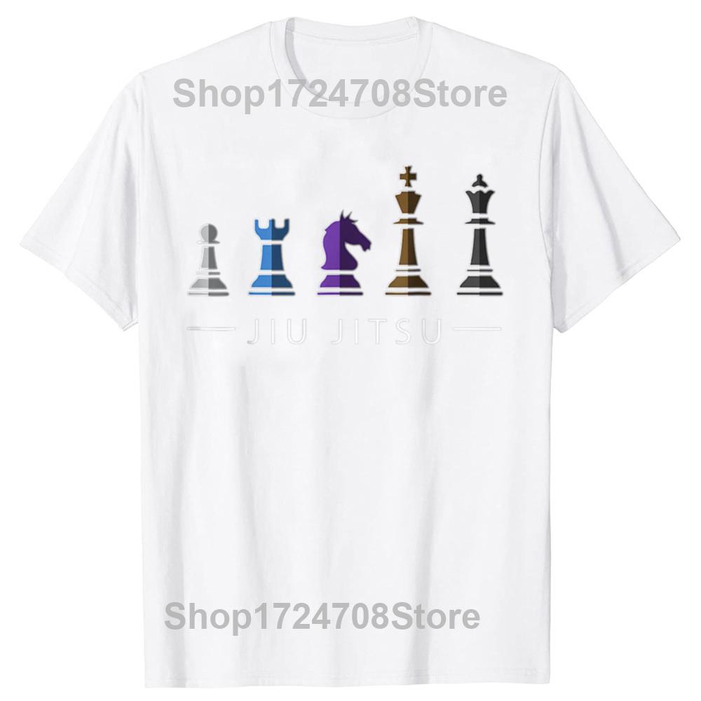 Смешные футболки с принтом Бразильского джиу-джитсу (BJJ) Шахматный Боец Пояс Футболка Мужская Женская Мода Повседневная Футболка 100% Хлопок Свободная Оверсайз Футболка