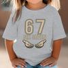 Childrens Six Seven Birthday Tshirt Vintage Hands 6 7 Print Soft Cotton Short Sleeve Shirt 7th Birthday Gift Boy Girl Clothes