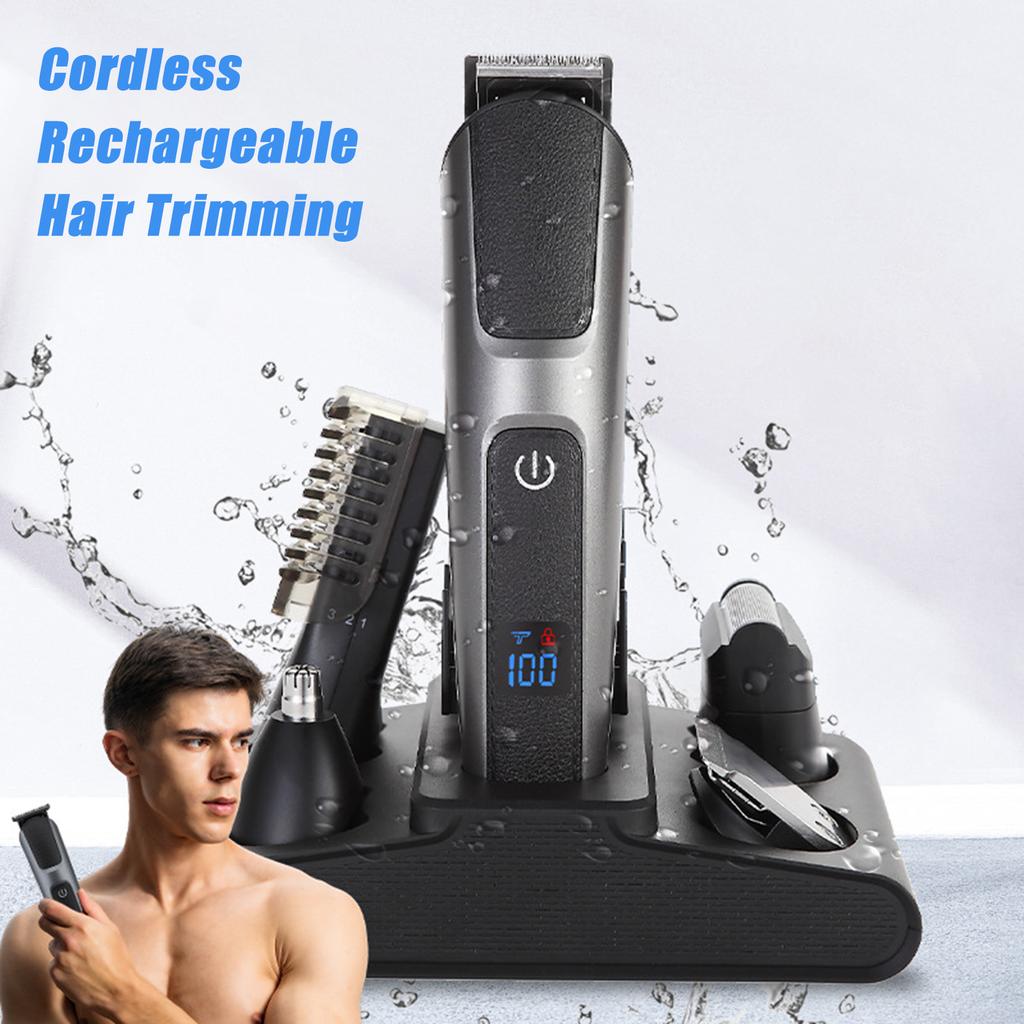 Multifunctional Electric Beard LCD Digital Display Washable Cordless Electric Clipper