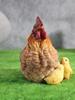 Фигурки куриной семьи из смолы - Реалистичные скульптуры петухов для сада, наружного/дворового декора