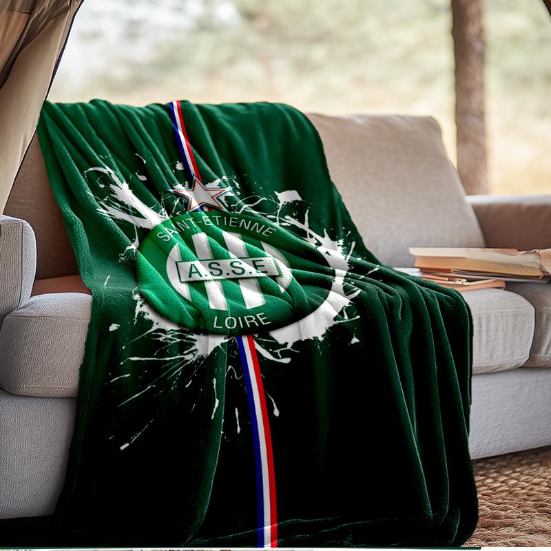 Green Saint-Etienne Football Blanket Lightweight Ideal Bedding Blanket Perfect for Travel, Living Rooms, Offices, Sofas, Fan Christmas gift