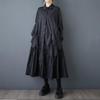 Long Sleeve Plus Size Cotton Vintage Ruffle New In Dresses for Women Casual Loose Spring Autumn Shirt Dress