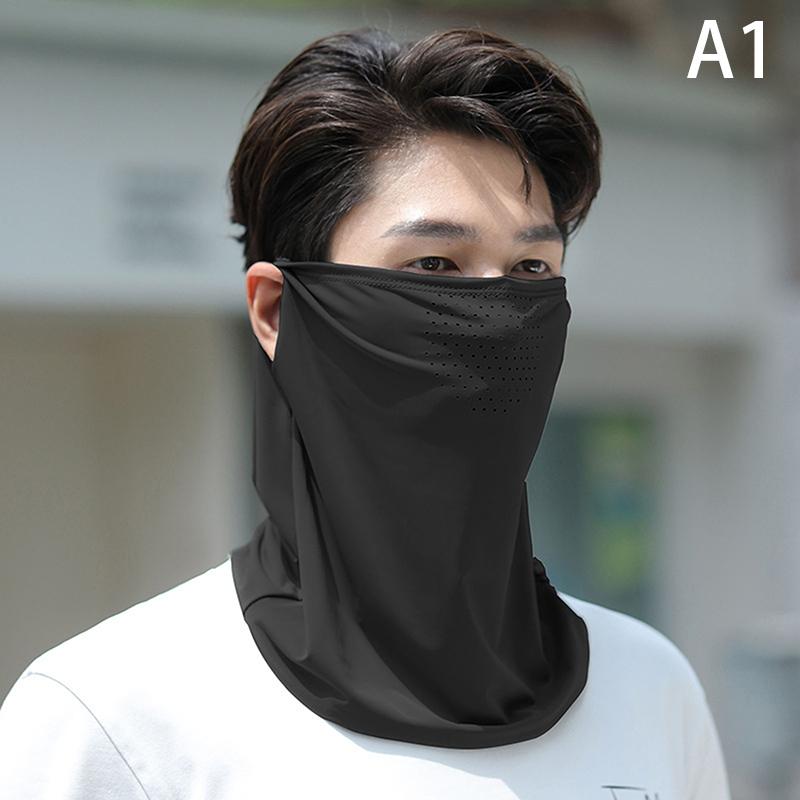 Унисекс шарф для лица дышащий ледяной шелк УФ-защитная маска мягкая регулируемая анти-ультрафиолетовая тонкая для летнего активного отдыха