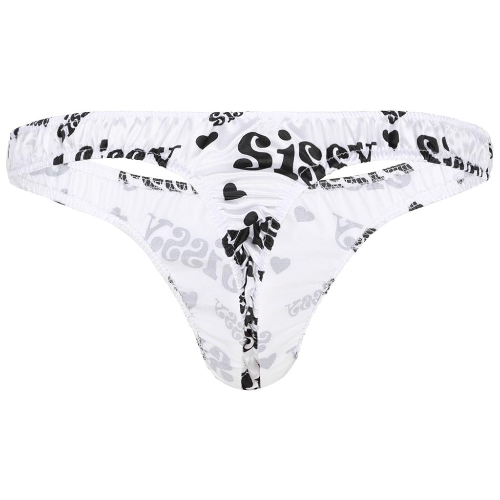 Сплошное нижнее белье Sissy Thong с низкой посадкой и рюшами, бикини, стринги, нижнее белье, трусики # M-XL
