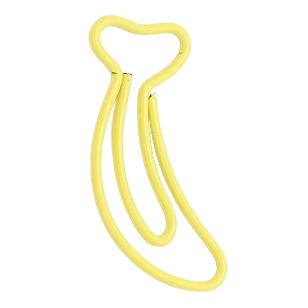 100pcs Paper Clips Portable Mini Cute Banana Shape Rustproof Electroplated Metal Paperclips Office B