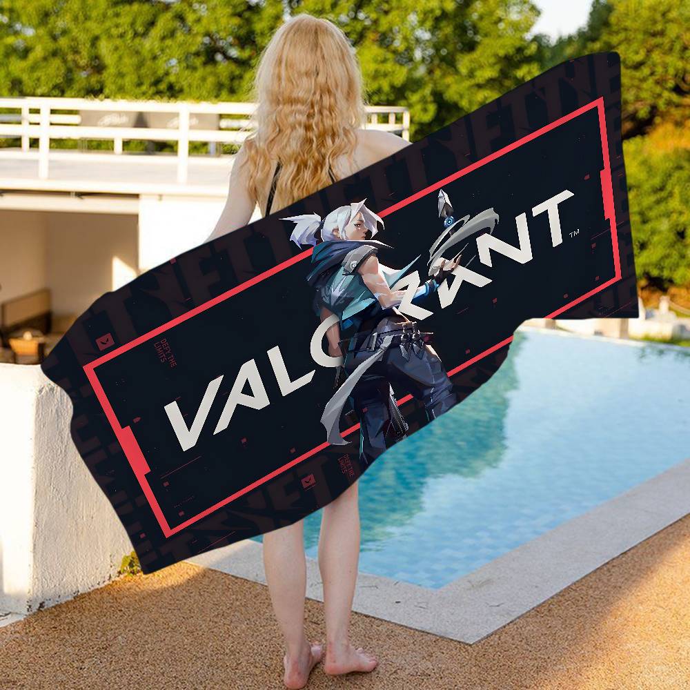 Горячие игры V-Valorants Большие микрофибровые пляжные полотенца Быстросохнущее полотенце Песчаные пляжные полотенца Полотенце для бассейна для путешествий Бассейн Йога