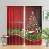 2 Pieces, Shiny Christmas Tree Curtains -30% Blackout - Suitable for Living Room, Bedroom, Kitchen, Home Decoration