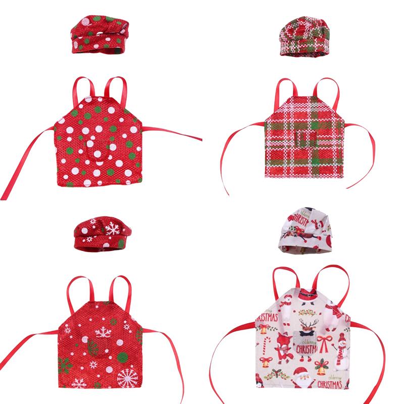 Миниатюрный наряд пекаря, фартук, поварские колпаки, детский игрушечный кукольный домик, рождественский эльф, набор аксессуаров для куклы, миниатюрная реквизитная модель для сцены