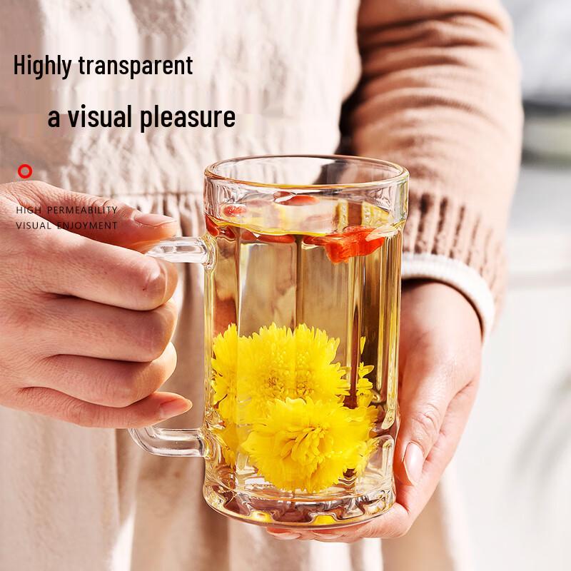 Shu Fu Glass Beer Mug with Pineapple Handle, 660ml