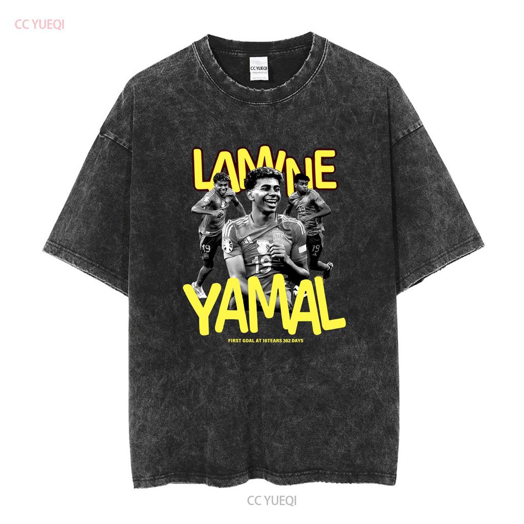 Футболка Lamine Yamal Первый гол в 16 лет 362 дня винтажная Стильная Мягкая уличная одежда Унисекс мужской