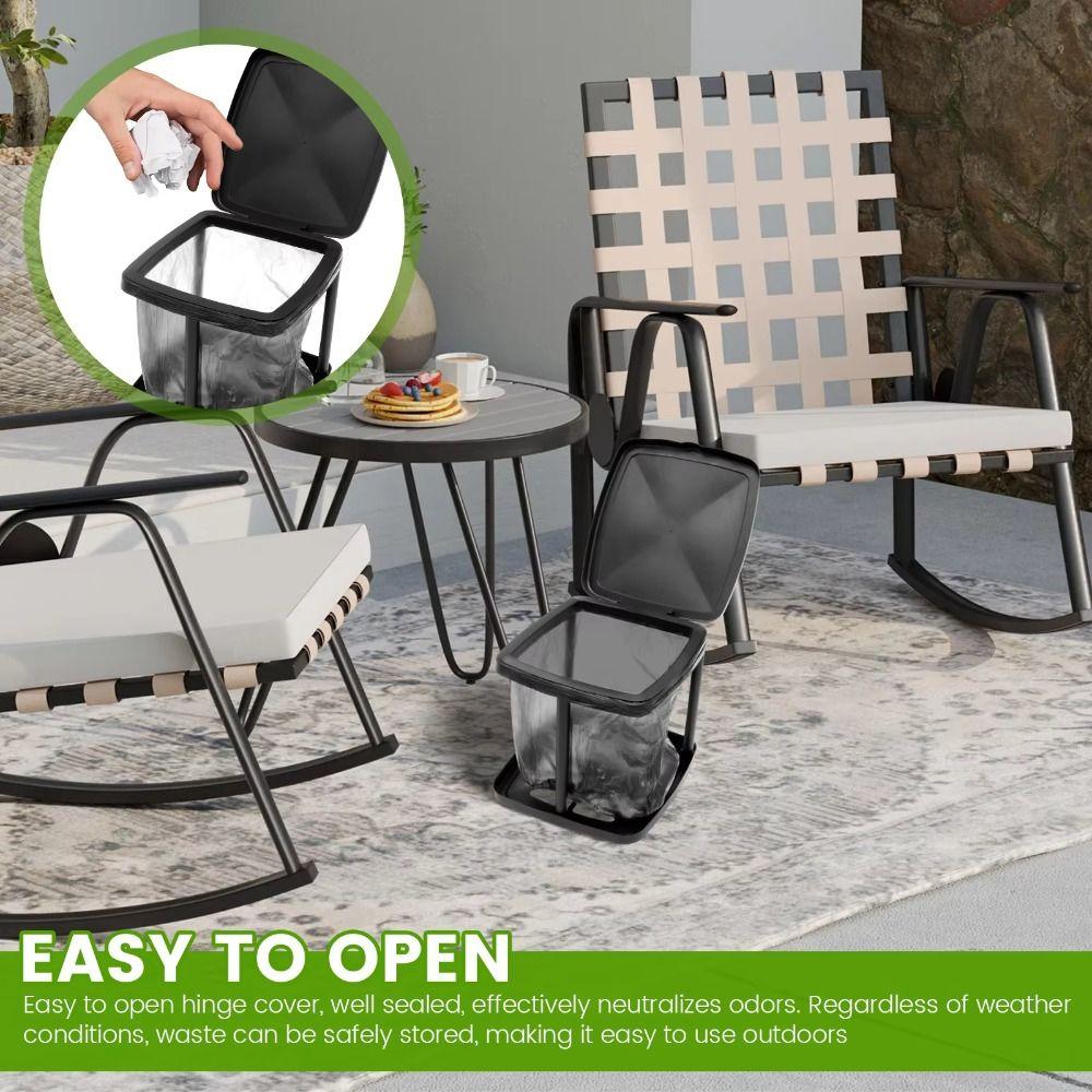 Foldable Garbage Bag Auxiliary Rack with Lid Trash Can Holder Retractable Rubbish Bin Stand  Home