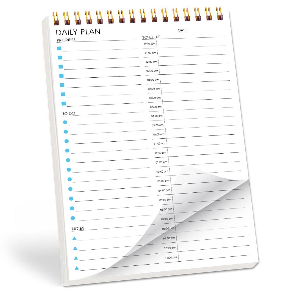 A5 Daily Plan Notepad English Layout Time Block Planner New Daily Schedule Planner Students