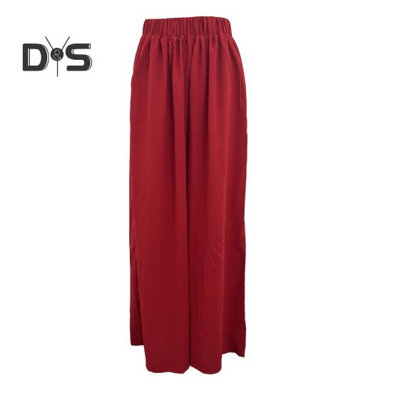 Women Pants Oversize Wide Leg Elastic Waist Casual Trousers Loose Fit Solid Color Thin Long Pants Daily Wear