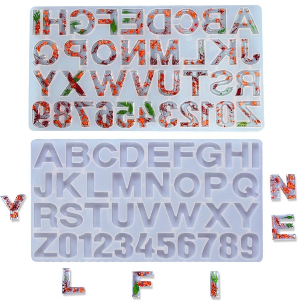 Flexible 26 Letter Mold Reusable Number Keychain Silicone Mold Handmade Alphabet Mold DIY Crafts