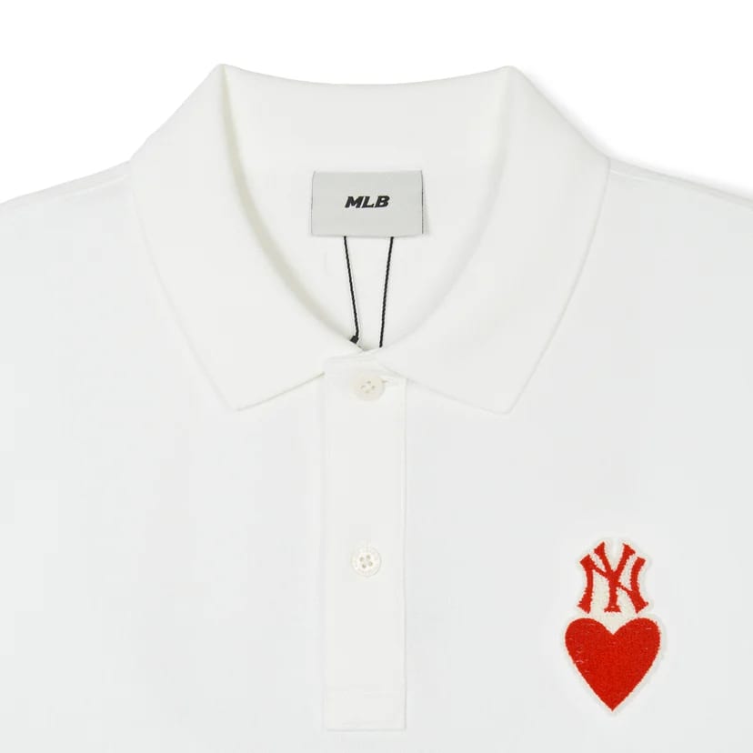 MLB Поло New York Yankees Унисекс Белое Среднее 3APQH0143-50IVS