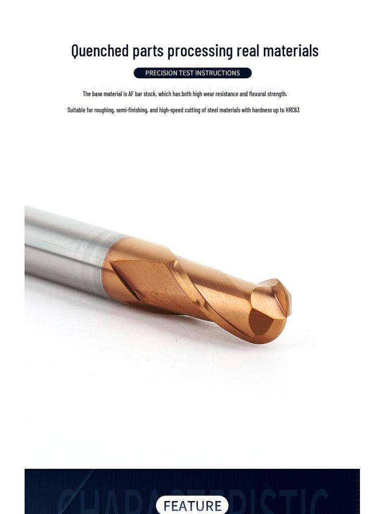 Tungsten Steel Ball Nose End Mill, 68° & 65° CNC Alloy, Extended Reach Cutter