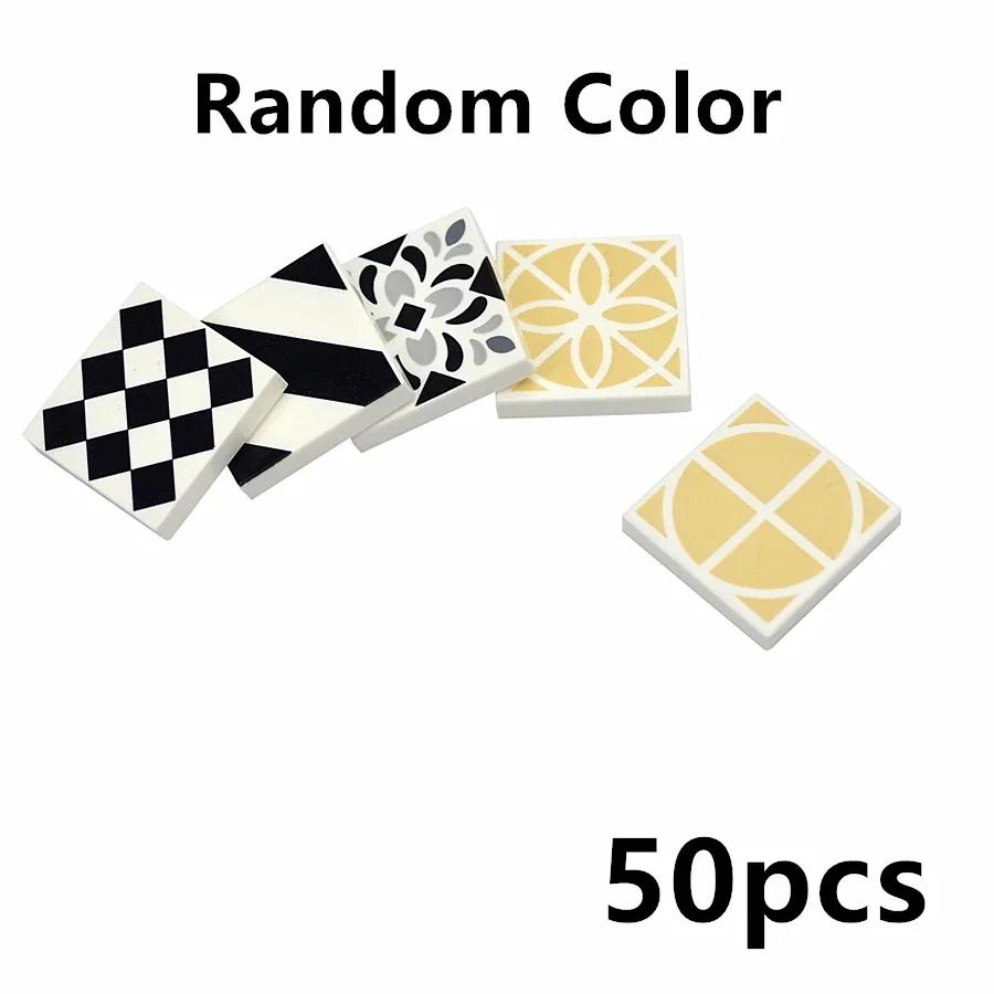 Smooth 2x2 Floor Printed Tile Assembled Building Blocks MOC City House Bricks Decoration Ceramic Tile Construction Toys