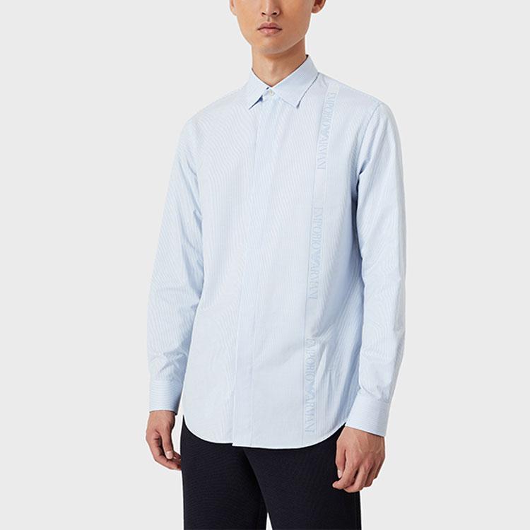 Emporio Armani Рубашка с полосатым принтом с длинным рукавом Мужские рубашки Синий B1SM0B-B12F5-019