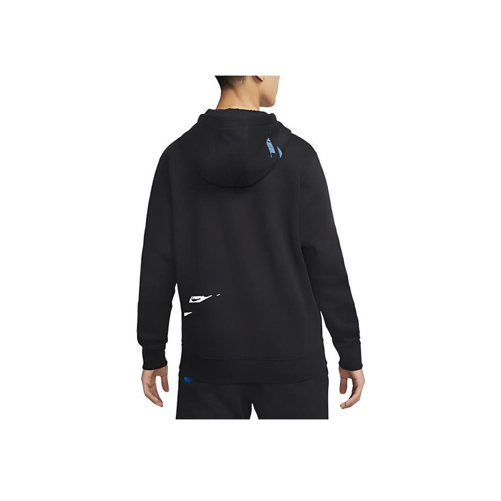 Nike Embroidered Logo Hoodie Pullover Unisex Tops Black DM6874-010