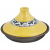 Toyo Ceramics Arita Ware Tagine Pot, 21cm (Heat-Resistant Ceramic Plate), Yellow Arabesque Design, ID-09-02