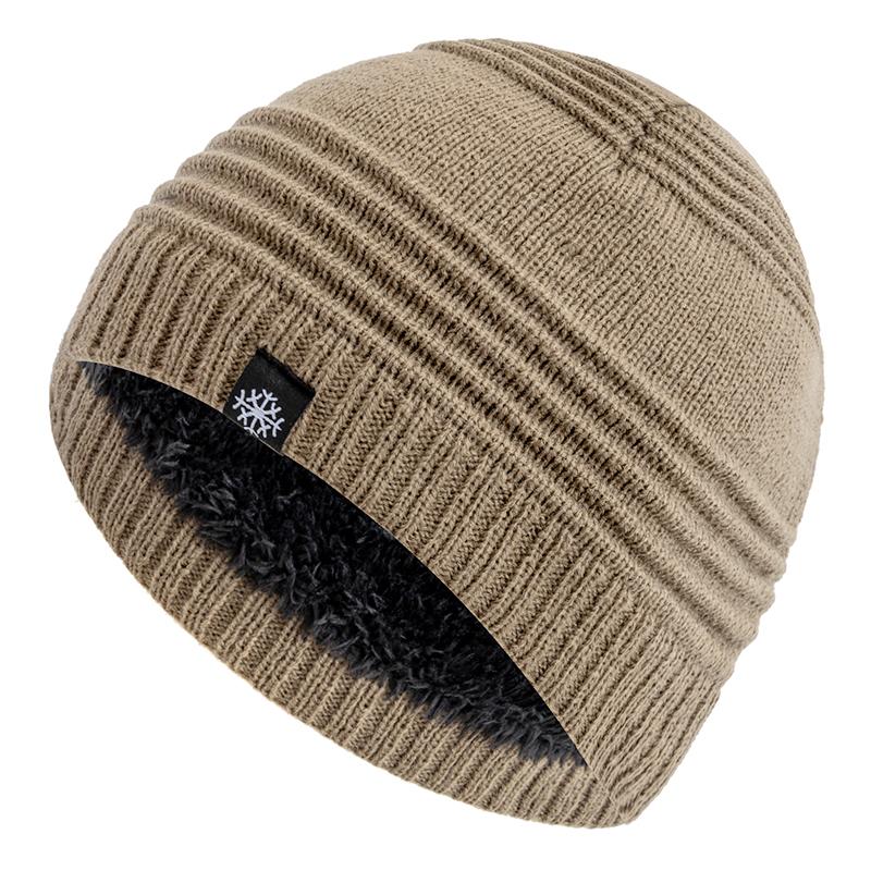 New Style Unisex Fur Lined Beanie Hat Keep Warm Winter Hat Thick Hat For Men And Women Snow Label Fashion Winter Cap