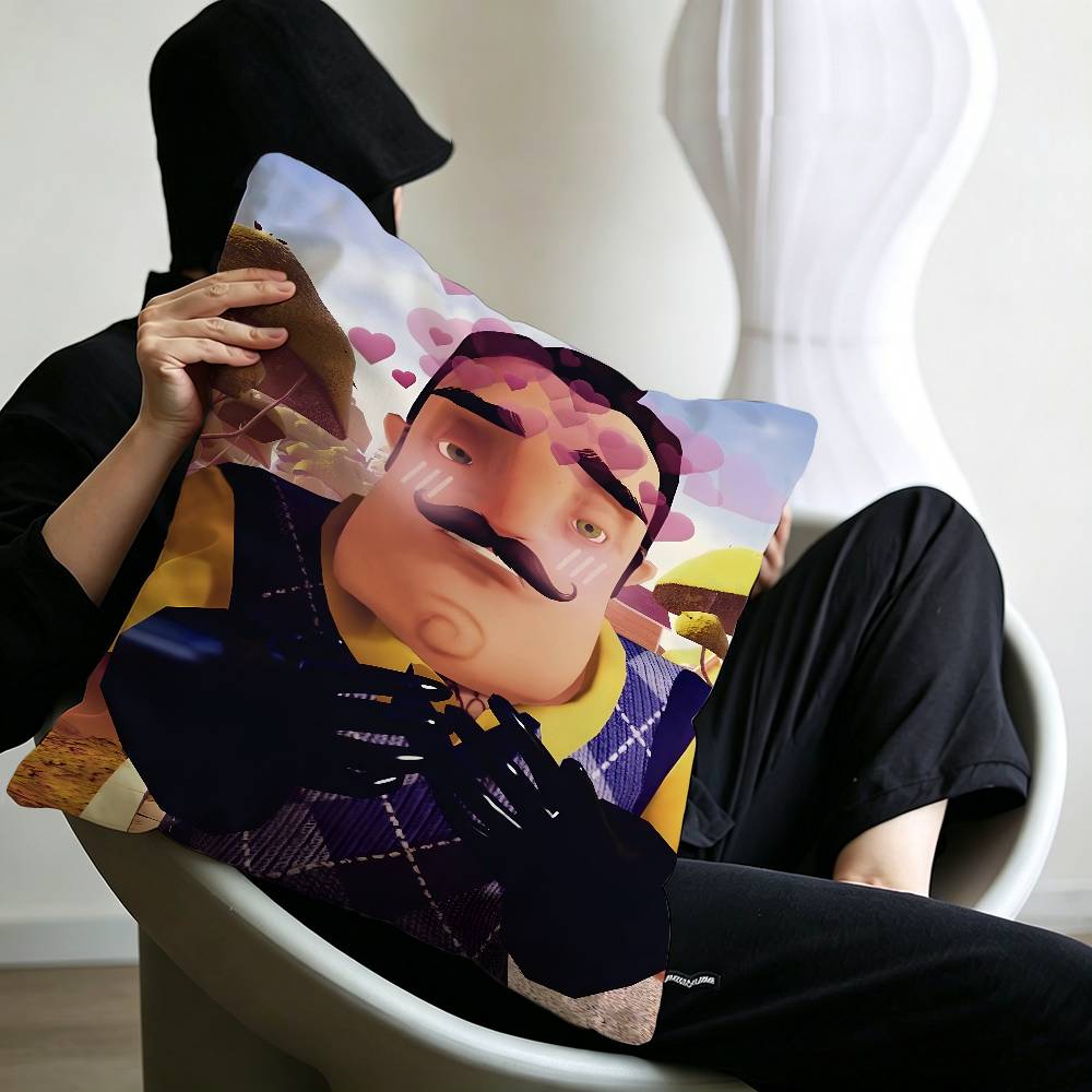 Game Hello NNeighbor Cushion Cover Car Throw Pillow Case For Sofa Car Christmas Gift xcm xcm