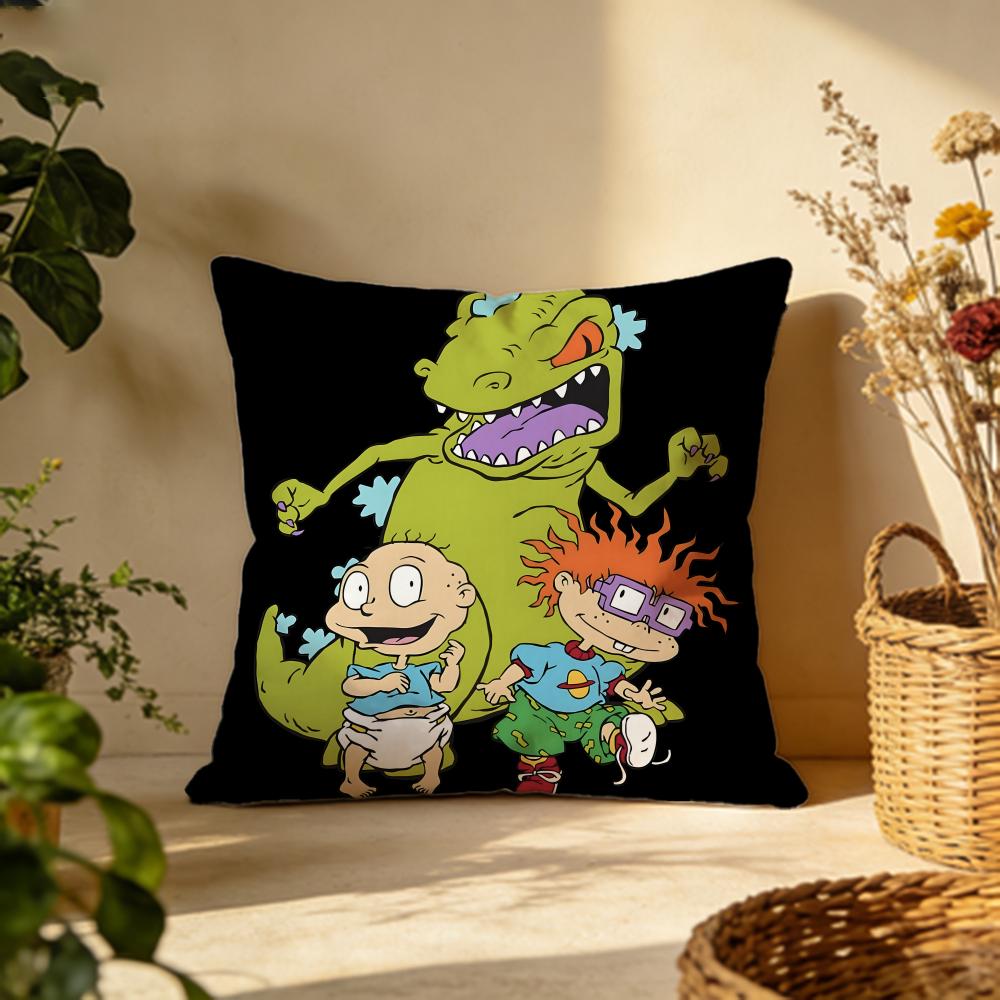 Trendy RRugratses Cushion Cover Versatile DoubleSided Pillow Case Fit for Sofa Bed Car Daily Decor