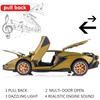 1/32 Lambo Sian FKP37 Car Model Toy Child Sound and Light Pull Back Car Zinc Alloy Casting Toys for Kids Boy Girl Gift