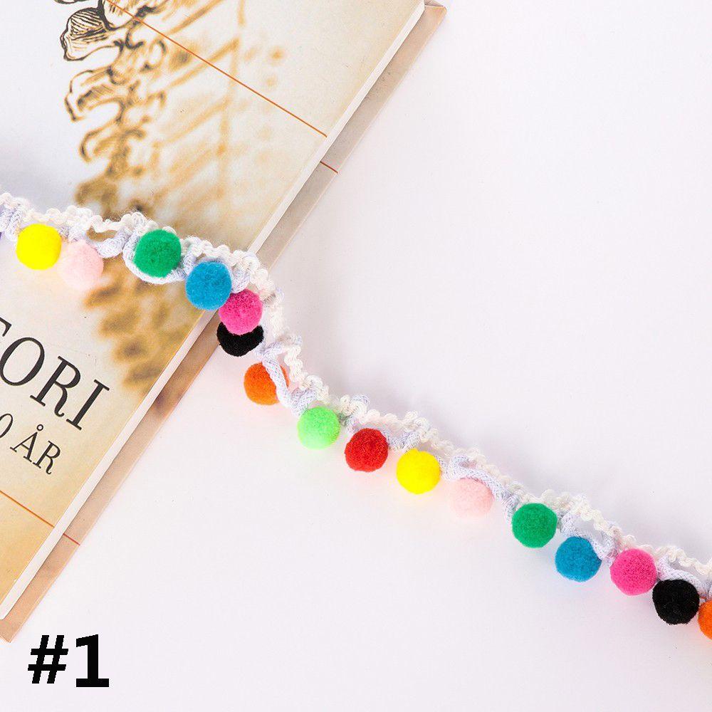 1yard Dress Costume DIY Craft Fabric Pompom Bohemia Ribbon Tassel Lace Trim Embroidered