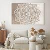 Бохо настенная живопись печать на холсте Мандала цветочный бежевый нейтральных цветов постер картина дзен йога гостиная домашний декор интерьера