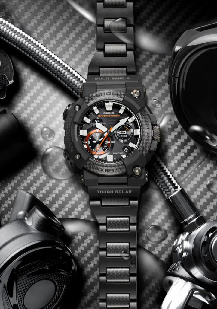 Casio FROGMAN Bluetooth Solar Watch with Carbon Core Guard Structure Black G-Shock Radio-Controlled GWF-A1000XC-1AJF Men's