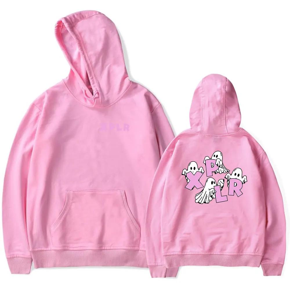 Xplr Women's Long Sleeved Hooded Sweatshirts Streetwear Hip-hop Style Ghost Print Sam's and Colby Merch