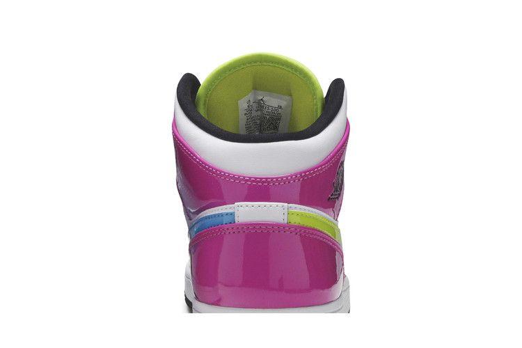 Kids' Sneakers Nike Jordan 1 Mid White Black Cyber Pink (GS) White/Cyber-Active Fuchsia-Black