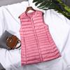 Fall Winter Women Collarless Sleeveless Solid Color Single Breasted Thin Loose Lightweight Casual White Duck Down Vest M-4XL