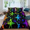 Gymnastics Ballet Lovers Duvet Cover Set Full Twin Size,Beauty Silhouette Polyester Bedding Set For Kids Teens Adults Room Decor
