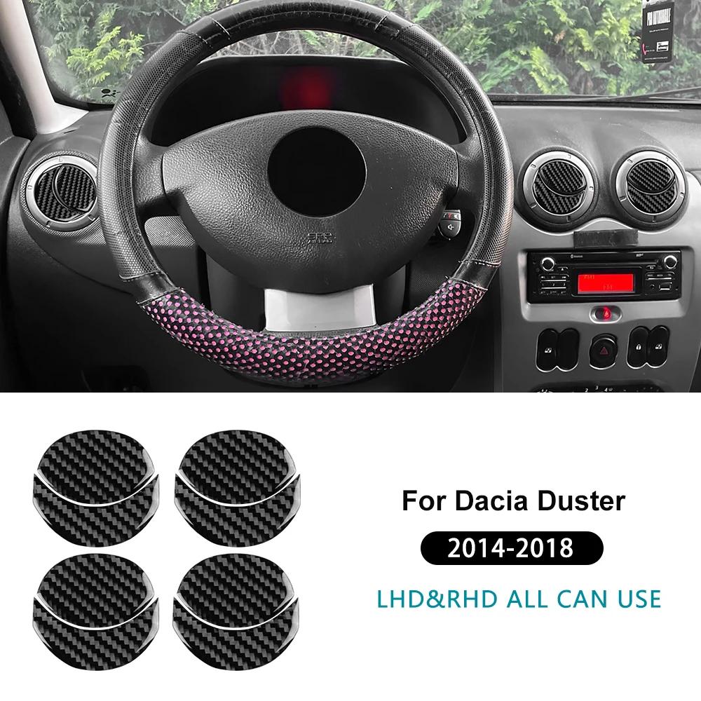 Настоящее Мягкое Углеродное Волокно Для Renault Dacia Duster 2013 2014 2015 2016 2017 2018 Автомобиль Центральная Консоль Вентиляционное Отверстие Наклейка Аксессуары.