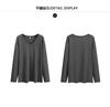 Loose Solid Color Long-Sleeved T-Shirt