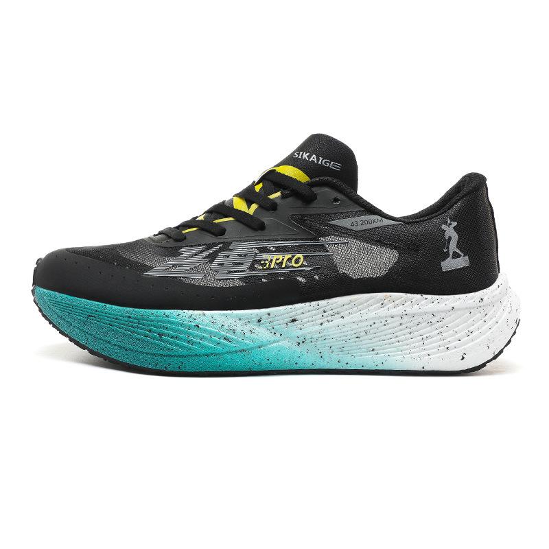 Summer breathable couple sports running shoes hollowed out daily commuting carbon plate thin mesh