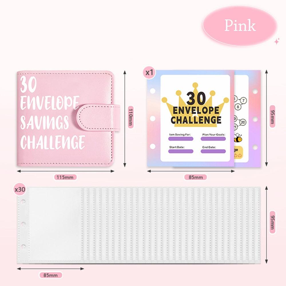 Large Capacity 30 Envelopes Money Saving Challeng PU Savings Challenges Book  Couples