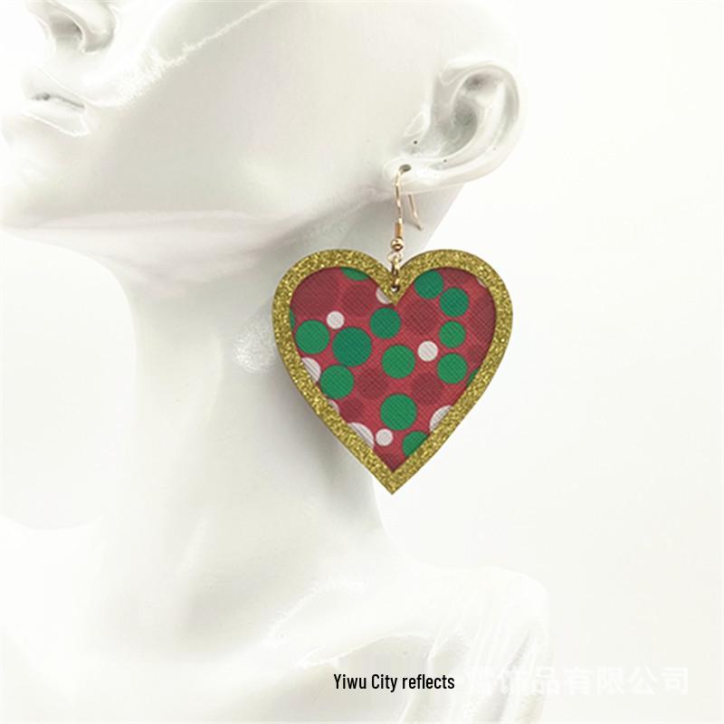 Креативные геометрические кожаные серьги с клеем на Рождество и Новый год