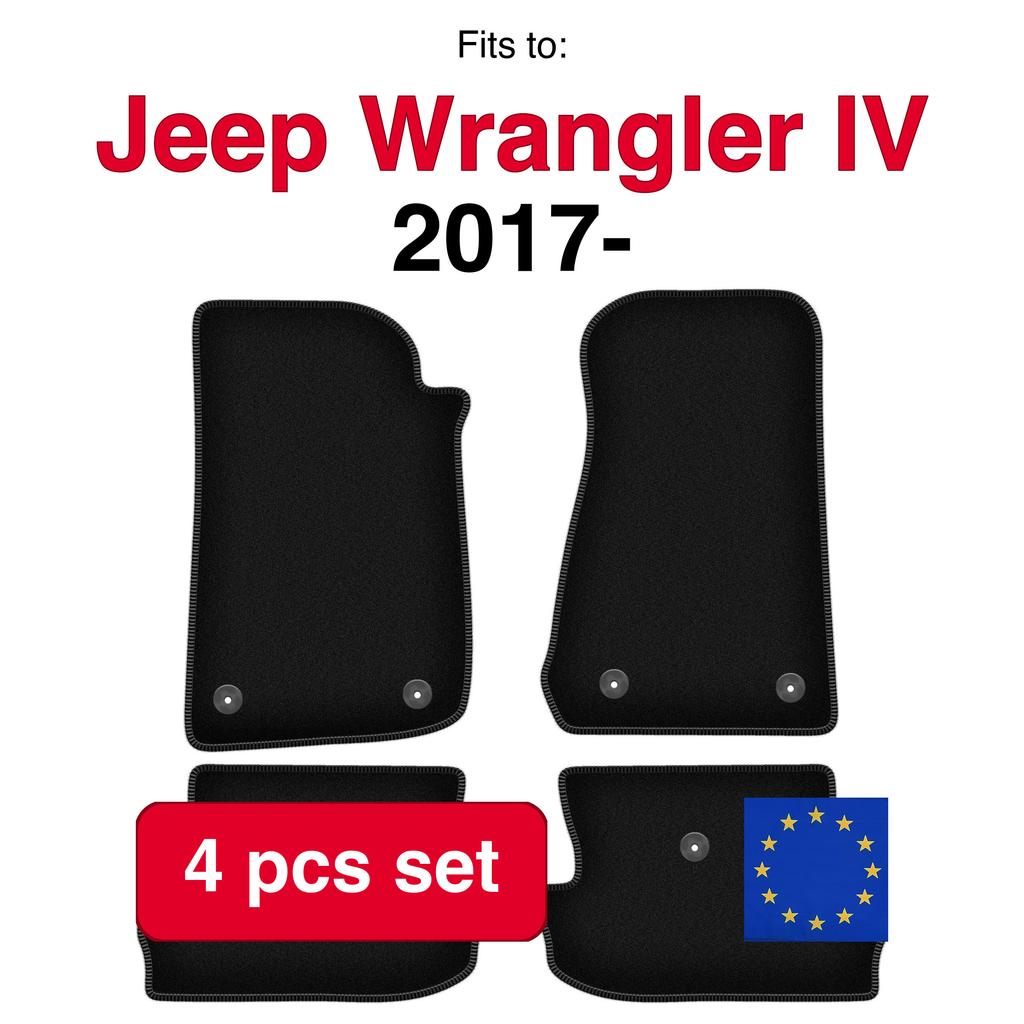 Basic Velour Car Mats, For Jeep Wrangler Iv Off-Road (2017-)