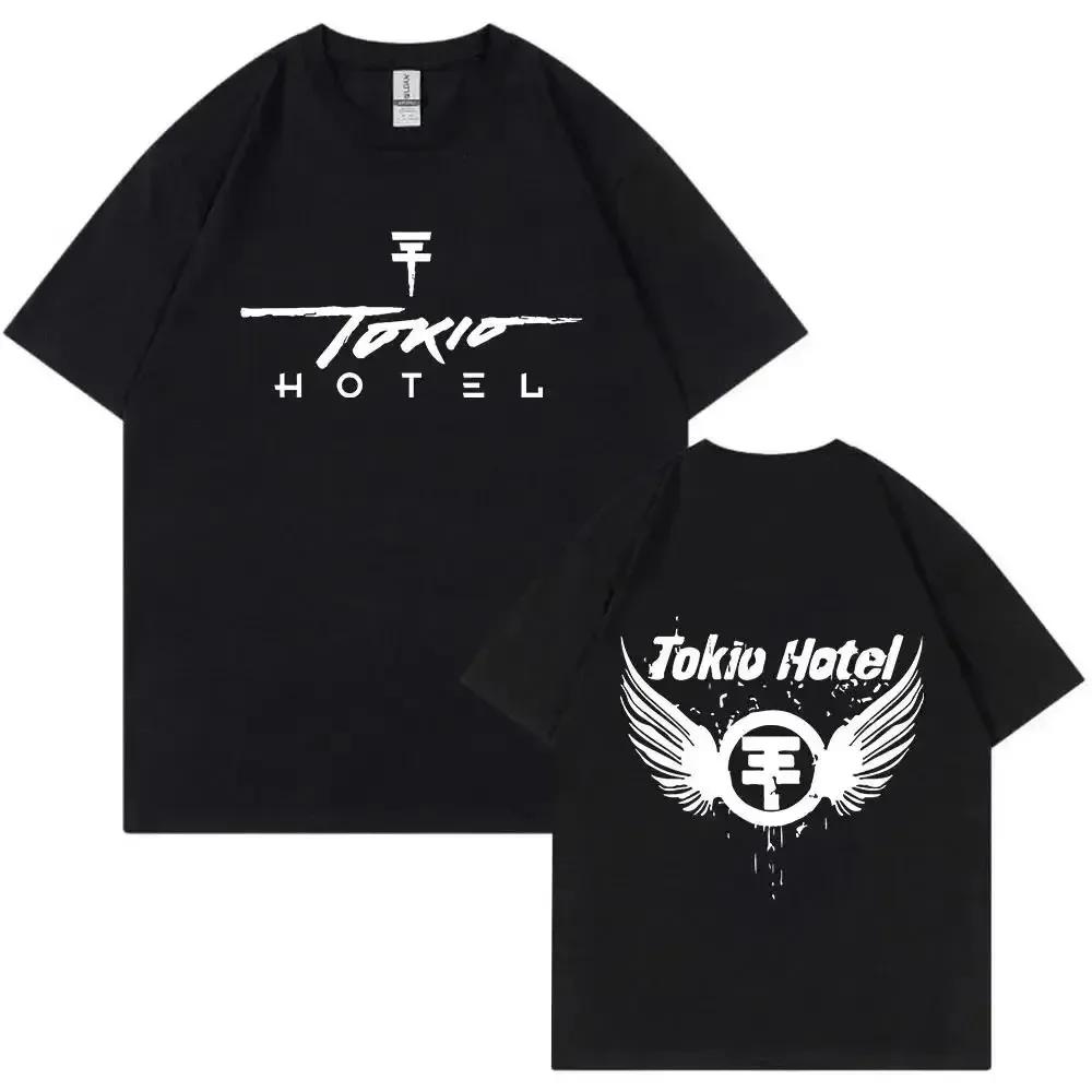 Футболка с принтом рок-группы Tokio Hotel Kaulitz, хлопковая футболка, трендовая футболка с коротким рукавом для мужчин и женщин, хип-хоп, уличная одежда, футболка, одежда
