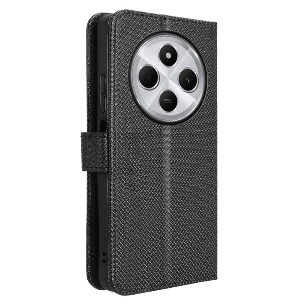 For Xiaomi Poco C75 4G/Redmi 14R 5G/14C 4G/A4 5G Case PU Leather Diamond Texture Wallet Phone Cover
