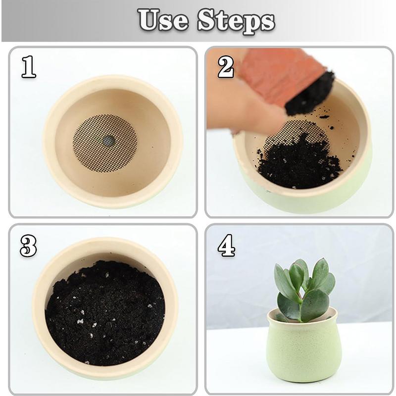 50 шт. сетчатая прокладка для отверстий в горшках, сетка, круглая сетка для дренажных отверстий для дна горшка, предотвращает потерю почвы, инструменты для садоводства и озеленения цветочных растений бонсай