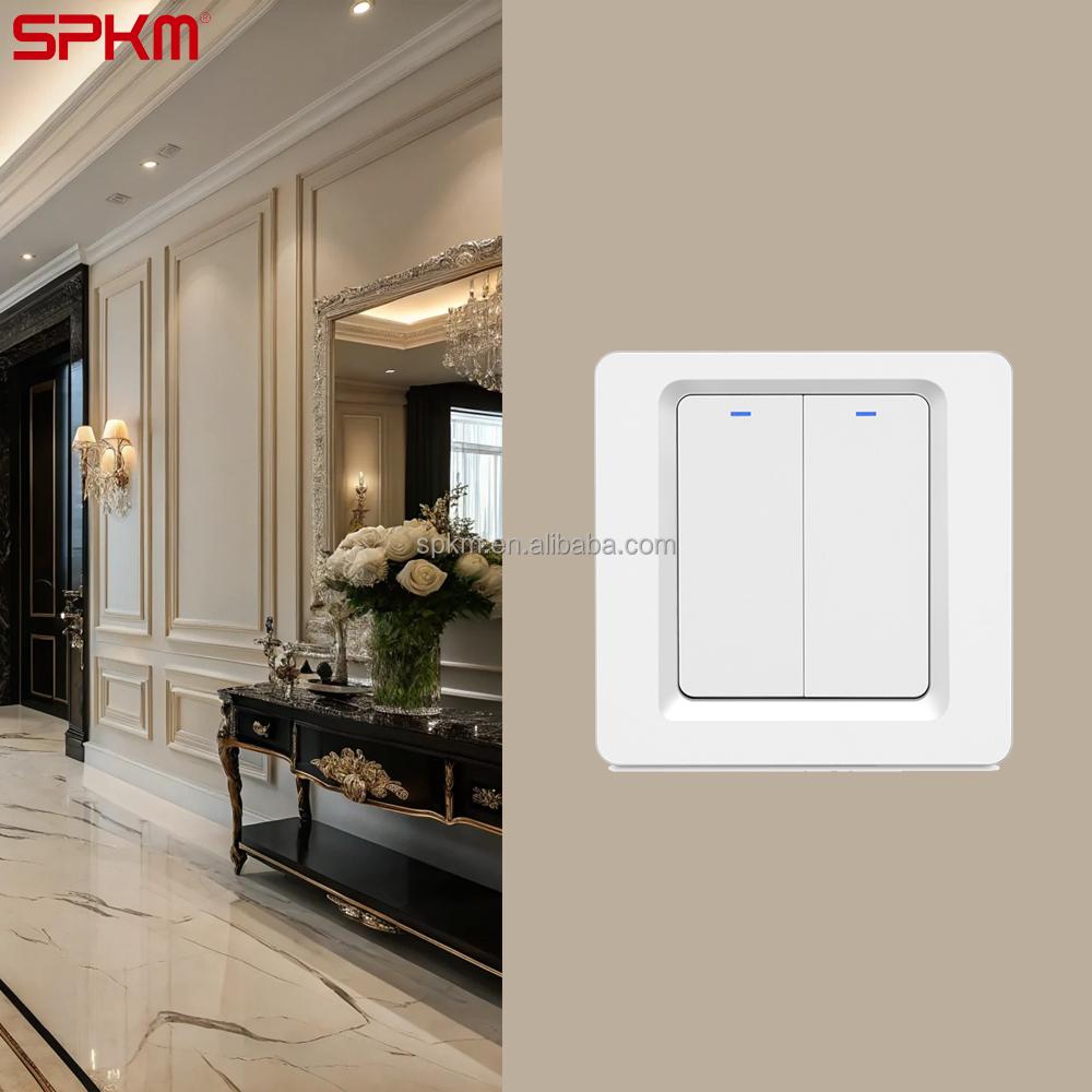 DS-102 2 Gang EU/UK WiFi & Connect Zero Fire Button Timer Wall Switches Time Control Tuya Smart Home Products